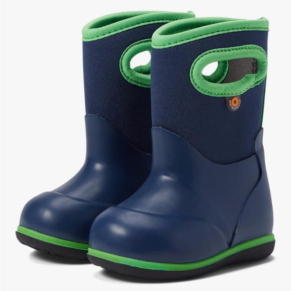 Bogs Kids Navy and Green Boots